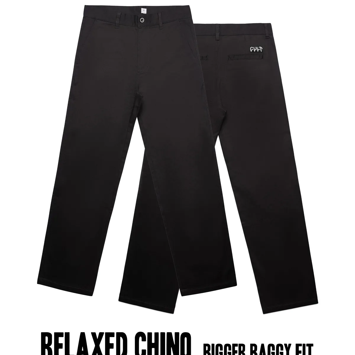 Discount CULT CREW Relaxed Chino Pants / black